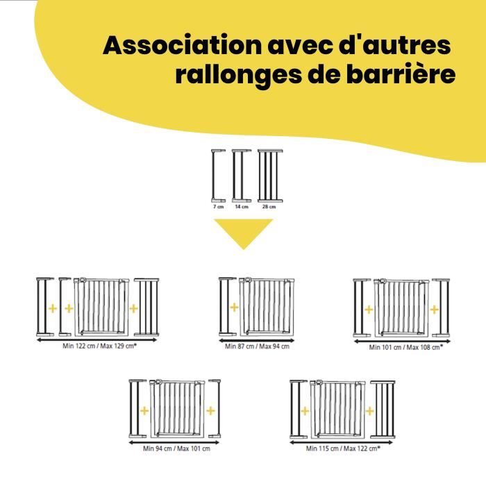 Extensión para barreras metálicas 14 CM metal Negro