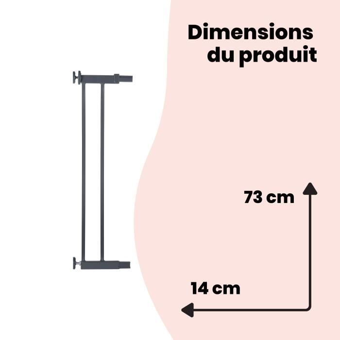 Extensión para barreras metálicas 14 CM metal Negro