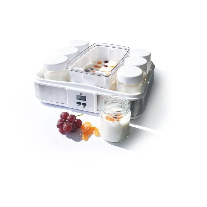 CONTINENTAL EDISON CEYA001 Yaourtiere 12 pots + 2 maxi bac - Blanc