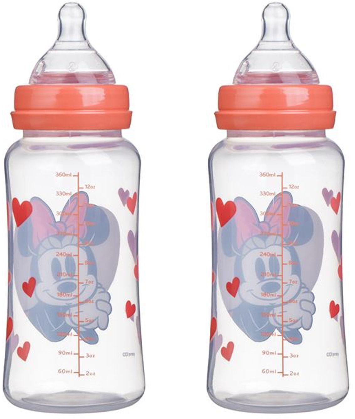 Image secondaire de Lot de 2 biberons Minnie Disney Baby - 360 ml avec tétine silicone