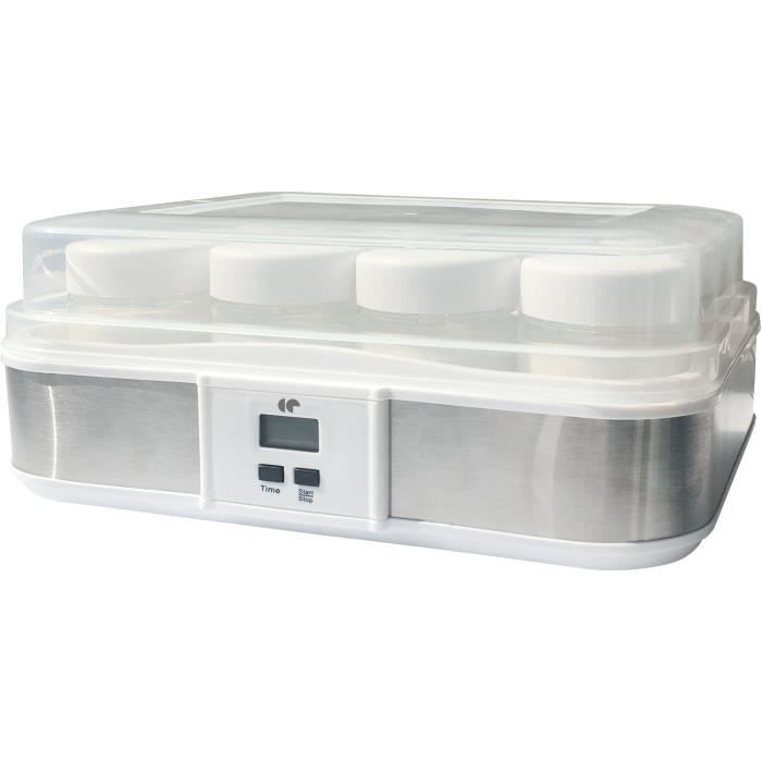 CONTINENTAL EDISON CEYA001 Yaourtiere 12 pots + 2 maxi bac - Blanc