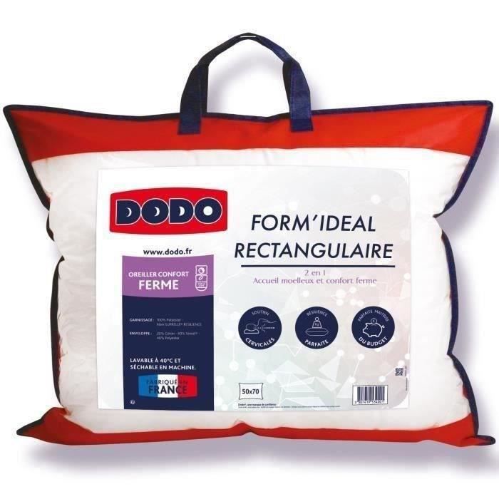 DODO - Oreiller Form'idéal - 50 x 70 cm - Garnissage 100% polyester thermolite résilience - Blanc - DODO