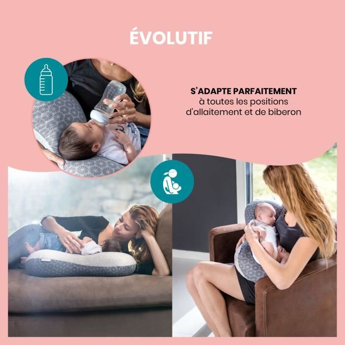 Babymoov Coussin d'allaitement Mum&b Dotwork Compact et Ergonomique