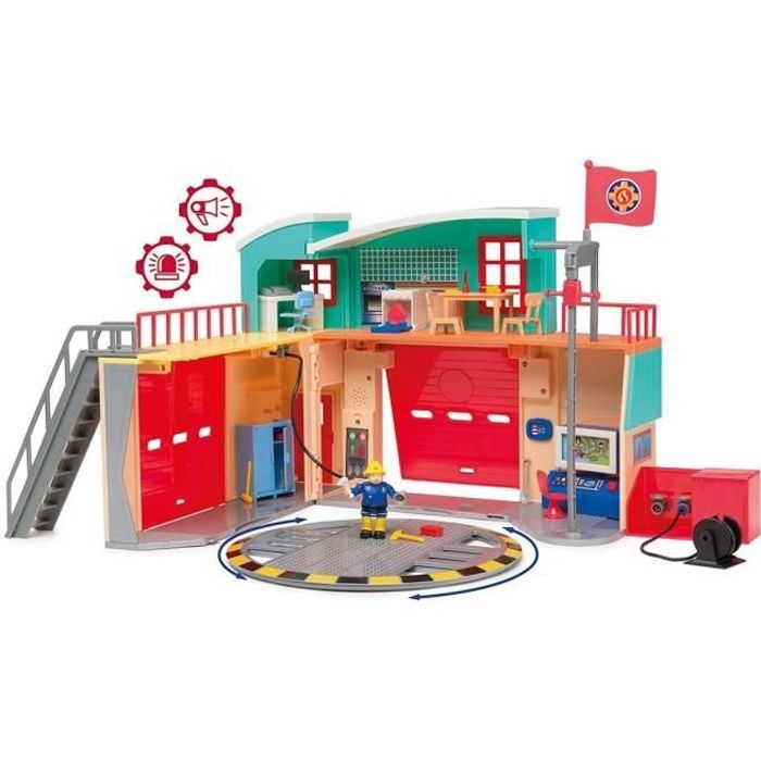 Pontypandy Smoby Fireman Sam Barracks with 1 figurine - Toy for children from 3 years old