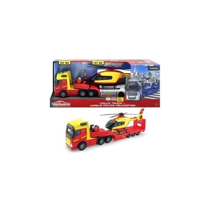 Camion con Elicottero della Polizia Majorette GS 35 cm - MAJORETTE - Bianco - Giocattolo - Misto - 3 anni