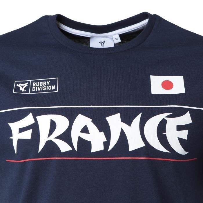 RUGBY DIVISION T-shirt col rond Kaneaki - Homme - Bleu Marine