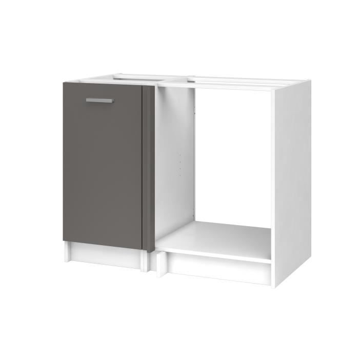 EXTRA Meuble d'angle de cuisine - 1 Porte - L 100 x P 60 x H 82 cm - Taupe mat