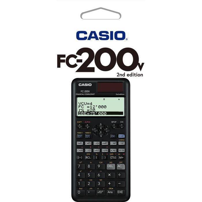 Image secondaire de Calculatrice scientifique - Casio - FC-200V - Ecran 4 lignes - Alimentation solaire - 103 g