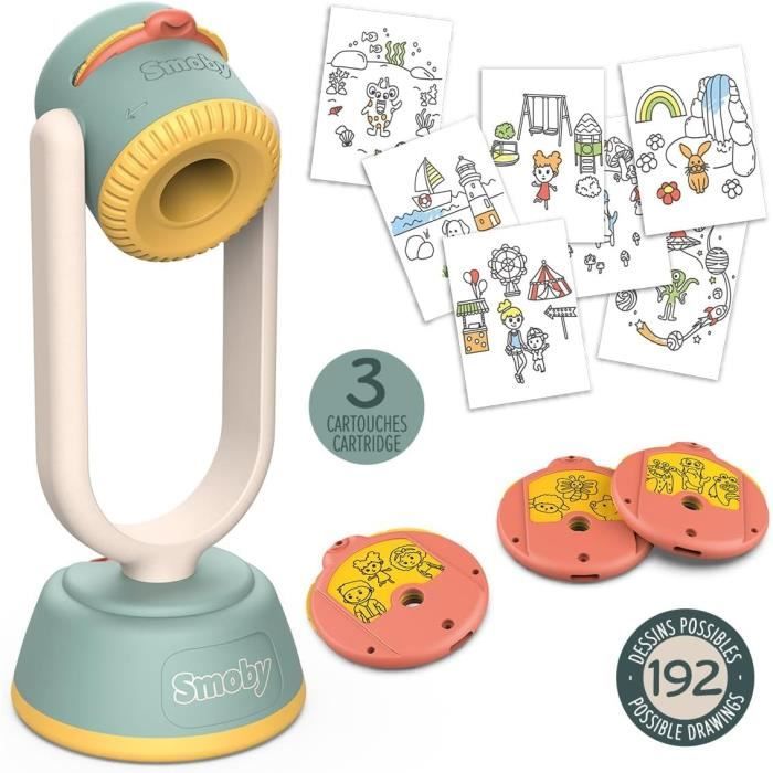Image secondaire de SMOBY - Projecteur a dessin - Orientation et netteté ajustable - 192 possibilités - Themes : animaux et personnages - des 3 ans