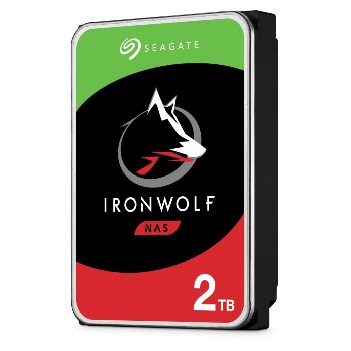 SEAGATE - Disque dur Interne - NAS Iron Wolf - 2To - 5 900 tr/min - 3.5