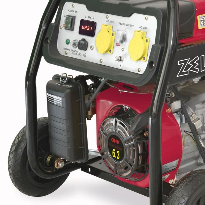 Image secondaire de Groupe électrogène essence ZEUZ 4100 LB - 3300 W - Monophasé Rouge