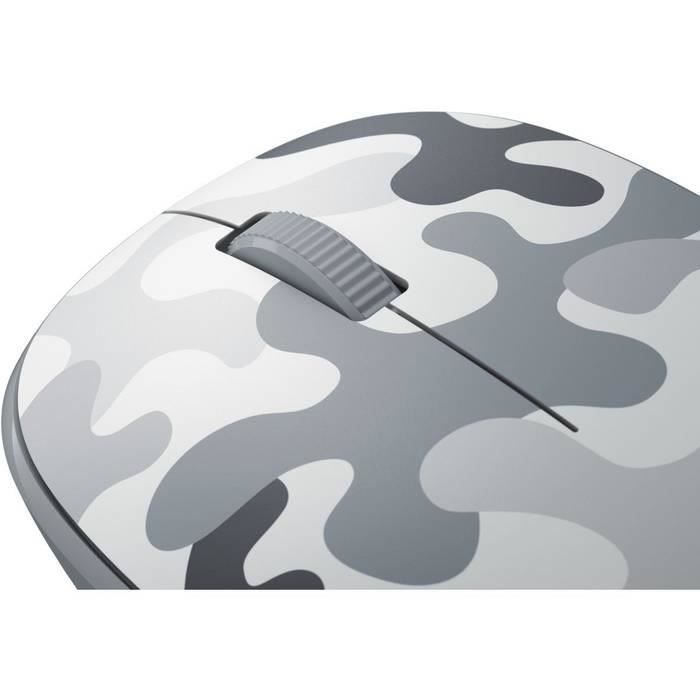 MICROSOFT Souris Bluetooth - Souris optique - 3 boutons - Sans fil - Bluetooth 5.0 - Camouflage Blanc Arctique
