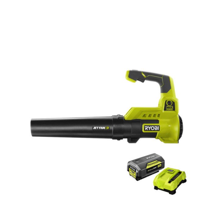 Souffleur RYOBI 36V Max Power - 1 batterie LithiumPlus 36V 4.0Ah - 1 chargeur rapide 6.0Ah - RY36BLA-140