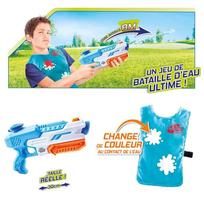 Super Blaster Game - Compact Kit 1 pistolet a eau et 1 dossard - Jeux de Bataille d'eau - Canal Toys - A partir de 4 ans