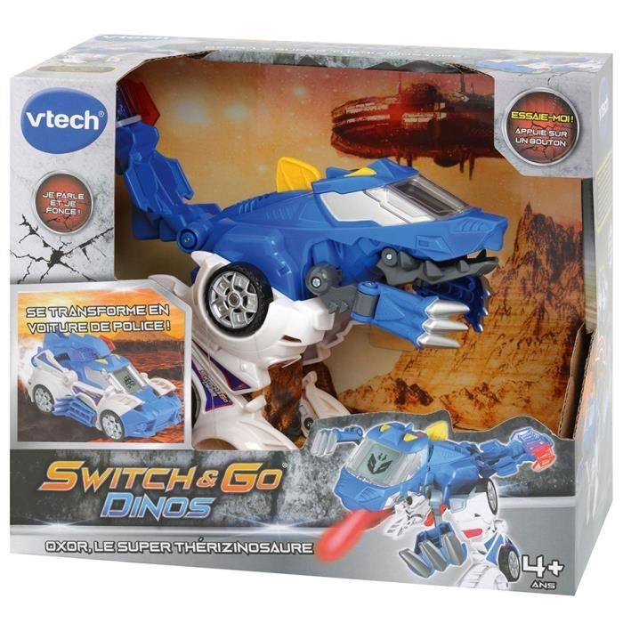 VTECH - Switch & Go Dinos - Oxor, Super Thérizinosaure (Voiture de Police)