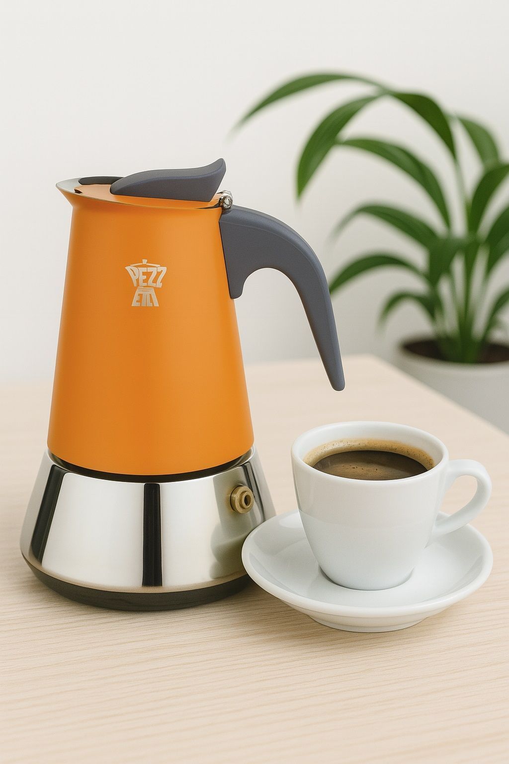 Image secondaire de Cafetière Italienne PEZZETTI STEELEXPRESS en Acier Inoxydable - 6 Tasses - Orange