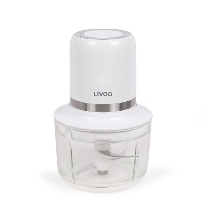 Tritatutto elettrico a batteria - LIVOO - 200 W - 2 velocità - 1,2 L - 4 lame in acciaio - Bianco
