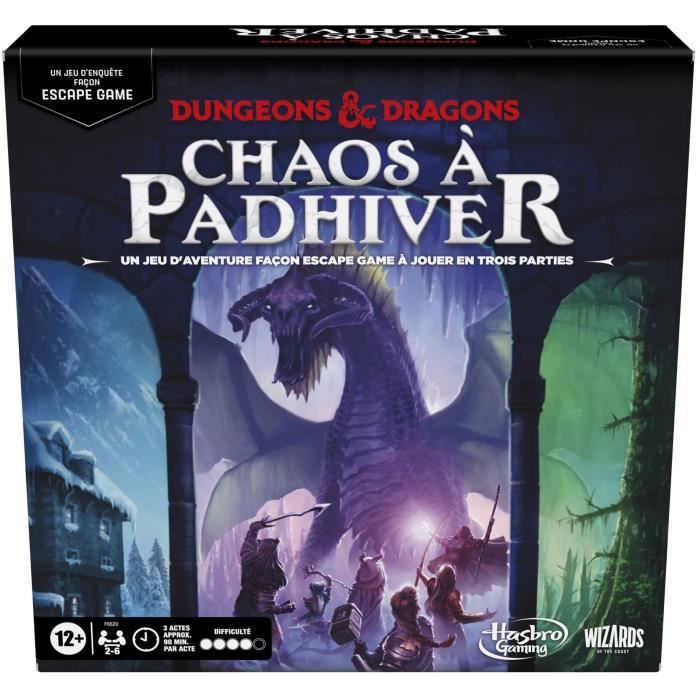 Dungeons & Dragons: Chaos a Padhiver, jeu d'enquete fa?on Escape Game, jeu de plateau coop?ratif pour 2 a 6 joueurs