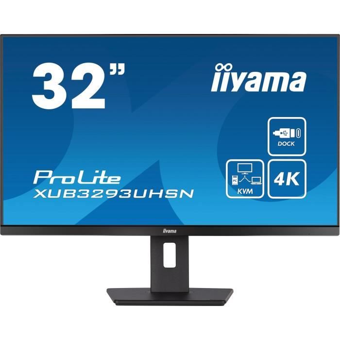 Schermo PC - IIYAMA - XUB3293UHSN-B5 - 32 IPS LED 4K 3840 x 2160 - 4ms - 60Hz - HDMI DP USB-C