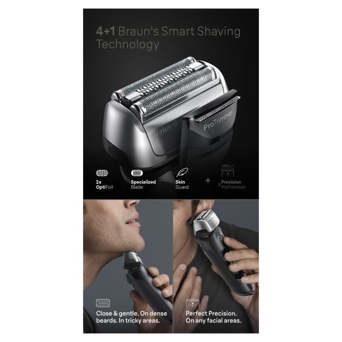 Afeitadora Wet&Dry 4 elementos de afeitado 60 minutos color negra