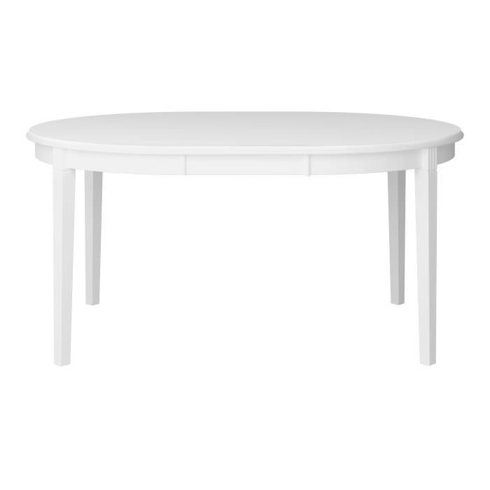 STEENS Table ronde avec 1 allonge - Laqué blanc - L 120/160 x P 120 x H 75,7 cm - VENICE