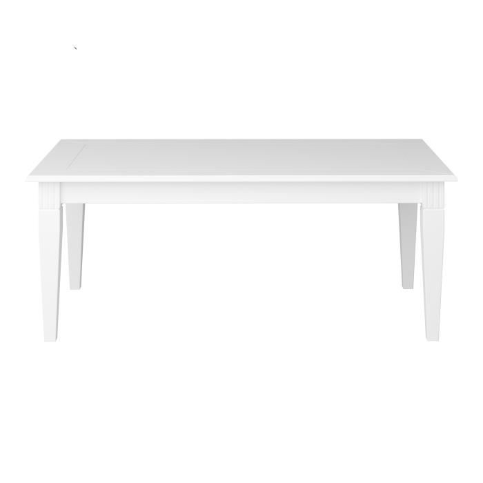 STEENS Table basse - MDF - Laqué blanc - L 130 x P 70 x H 51,3 cm - VENICE
