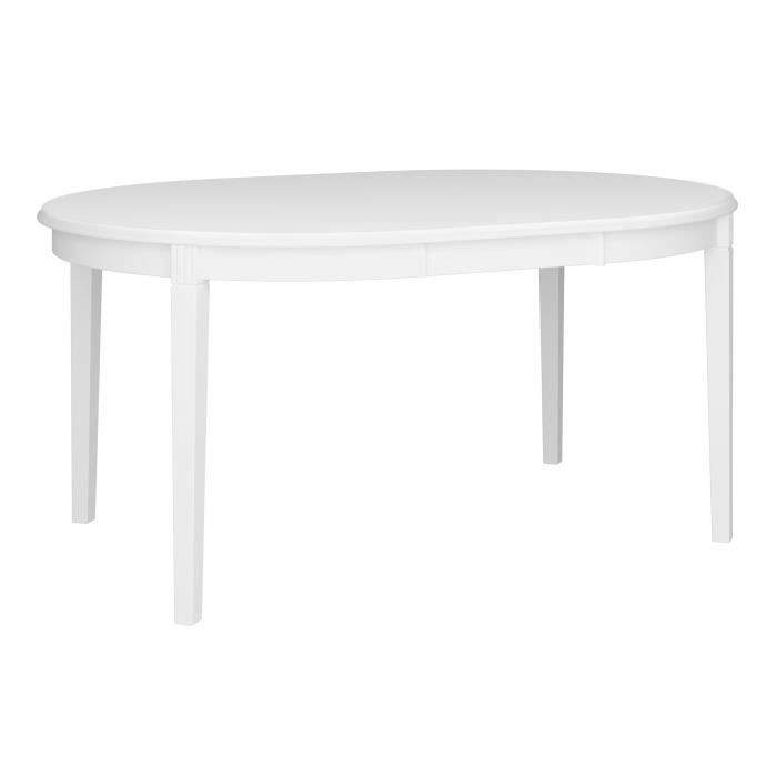 STEENS Table ronde avec 1 allonge - Laqué blanc - L 120/160 x P 120 x H 75,7 cm - VENICE