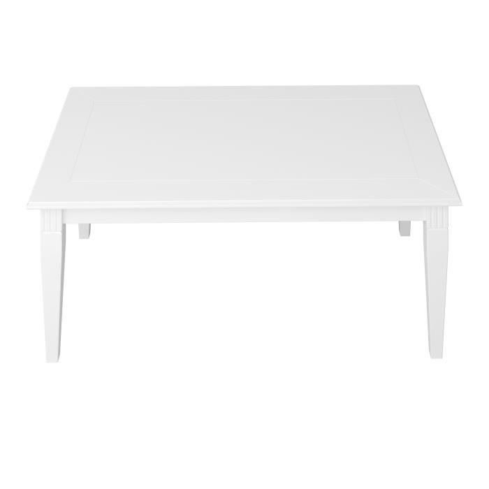 STEENS Table basse - MDF - Laqué blanc - L 130 x P 70 x H 51,3 cm - VENICE
