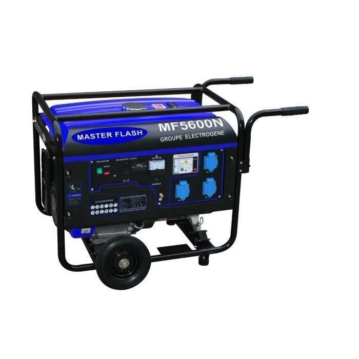 Groupe électrogène à essence MASTER FLASH 5500W avec chariot