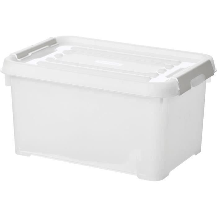 CURVER | HANDY PLUS 6L CLIPS BLANC - 100% RECYCLE, Rangement, Milky, 29,4 x 19,4 x 15 cm
