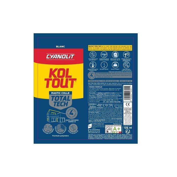 Image secondaire de Colle de fixation et d'étanchéité - CYANOLIT - Total tech - Tube 125 ml - Haute résistance - Ultra-polyvalente