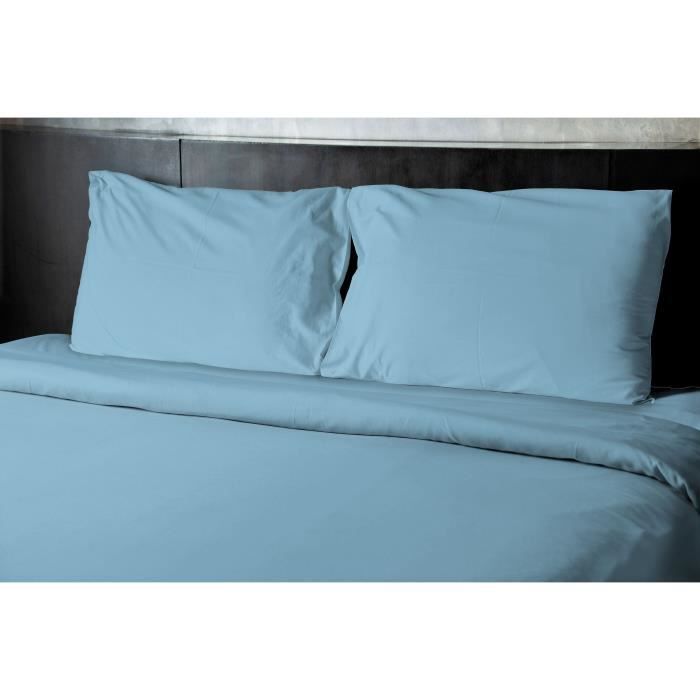 Image secondaire de Drap plat - HOME LINGE PASSION - HP72101 - Microfibre 82 g - 240 x 300 cm - Bleu ciel