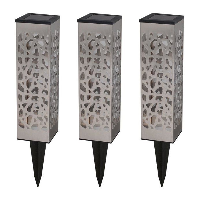 Image secondaire de Lot de 3 Balises Solaires LUMISKY en Inox - Éclairage Jardin LED Blanc Chaud