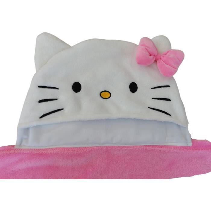 Image secondaire de Plaid polaire a capuche 3D - HELLO KITTY - Rose - 120 x 150 cm