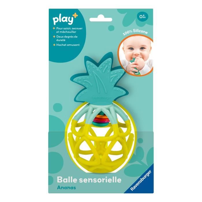 Ravensburger -PLAY + - Palla sensoriale all'ananas - 6 mesi - Versione francese - 34013