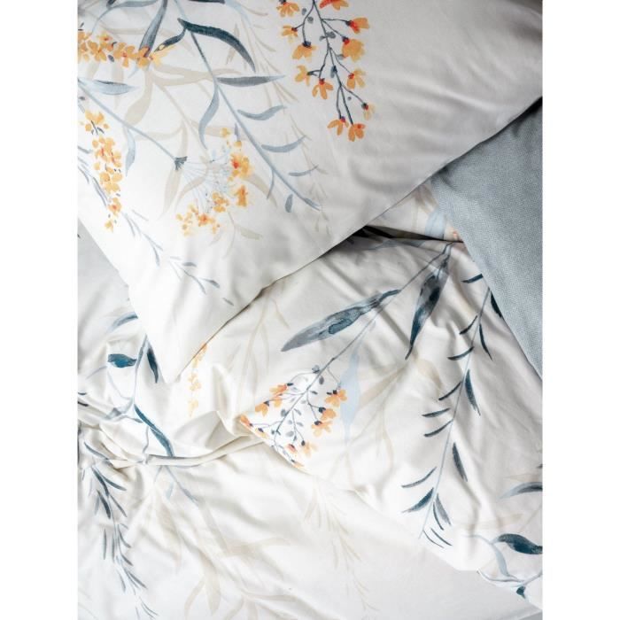 Image secondaire de Parure de lit - 1 housse de couette 220 x 240 cm + 2 taies d'oreiller 60 x 60 cm - 100% coton renforcé - Bleu