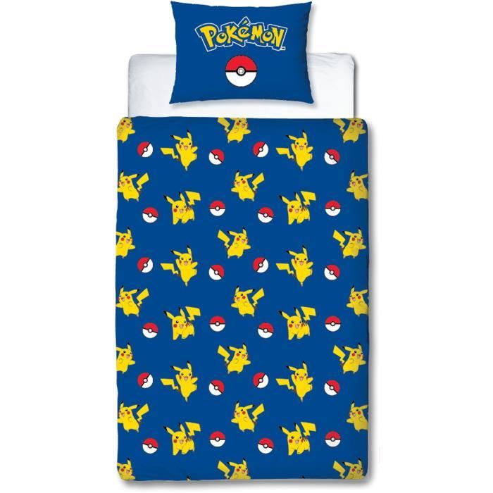 Image secondaire de Parure de lit - POKEMON - Pikachu et Poké-ball - Microfibre - 1 housse de couette 140 x 200 cm + 1 taie 63 x 63 cm