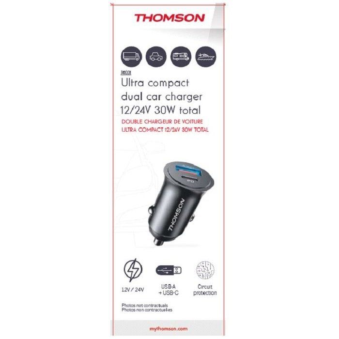 Image secondaire de Chargeur Voiture Ultra-Compact THOMSON 12/24 V USB-C PD 20 W