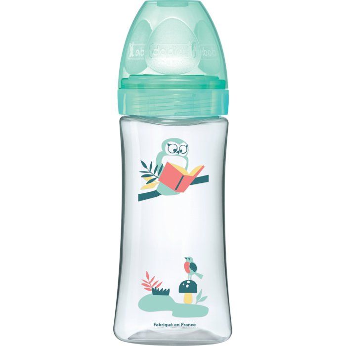 Biberon anti-colique DODIE 330 ml avec tétine ronde 3 vitesses - Vert