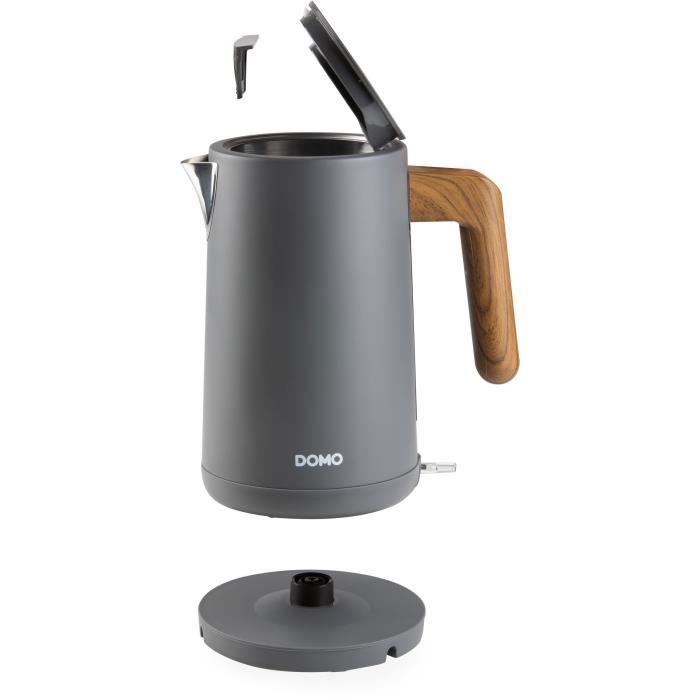 Image secondaire de Bouilloire électrique - DOMO - DO9268WK - 2200 W - 1,7 L - Socle 360° - Noir / Bois