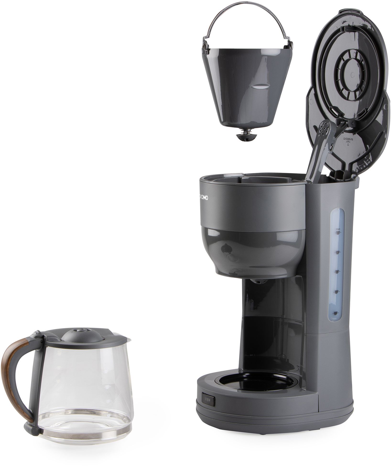 Image secondaire de Cafetiere filtre - DOMO - DO754K - 1,25 L - 10 tasses - Gris / Bois