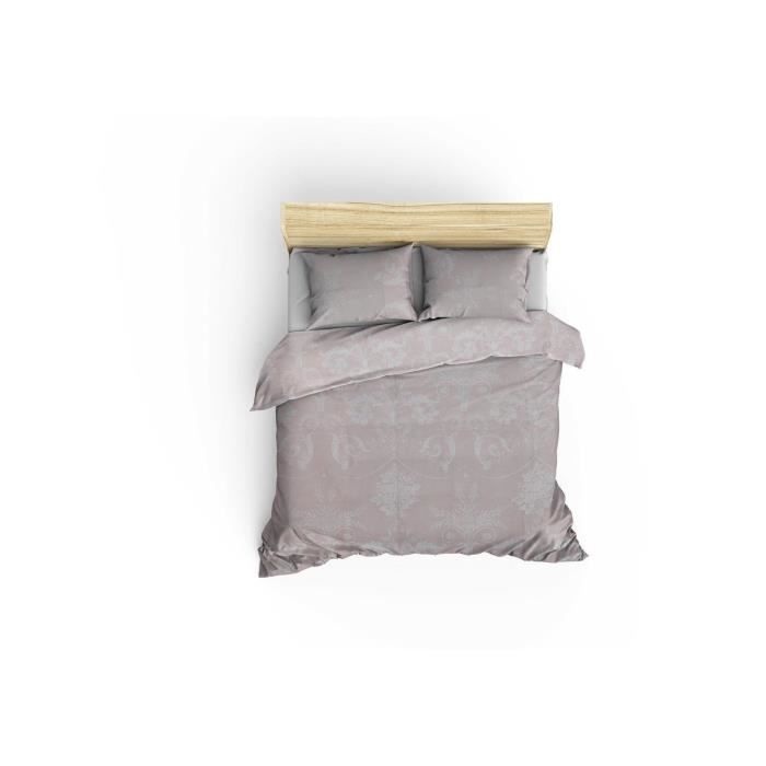 Image secondaire de Parure de lit - 1 housse de couette 220 x 240 cm + 2 taies d'oreiller 60 x 60 cm - 65% coton, 35% polyester - Vison