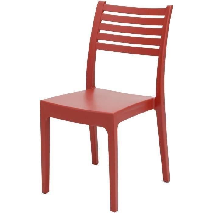 Lot de 4 chaises de jardin OLIMPIA ARETA - 52 x 46 x H 86 cm - Rouge