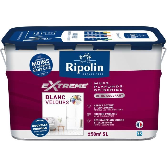 Extreme paint for walls and ceilings - Velvet white - RIPOLIN - 5 L