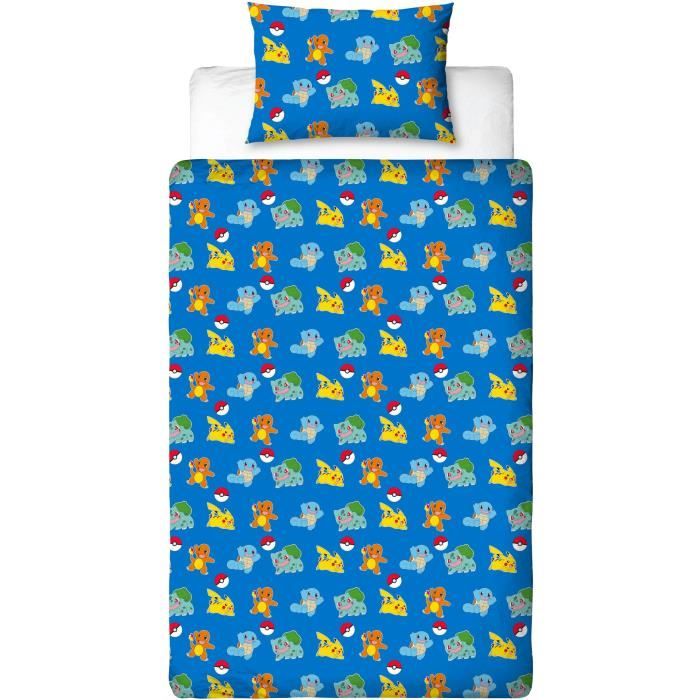 Image secondaire de Parure de lit - POKEMON - Pikachu et Starter 1G V - Microfibre - 1 housse de couette 140 x 200 cm + 1 taie 63 x 63 cm