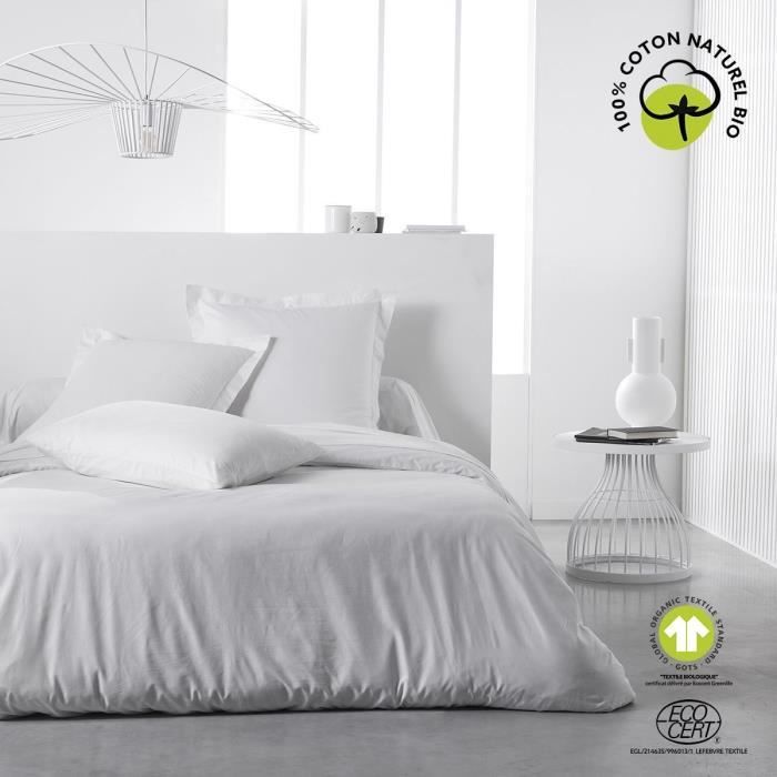 Image secondaire de Drap housse - TODAY - 180 x 200 cm + 30 cm - Coton - Organic Craie