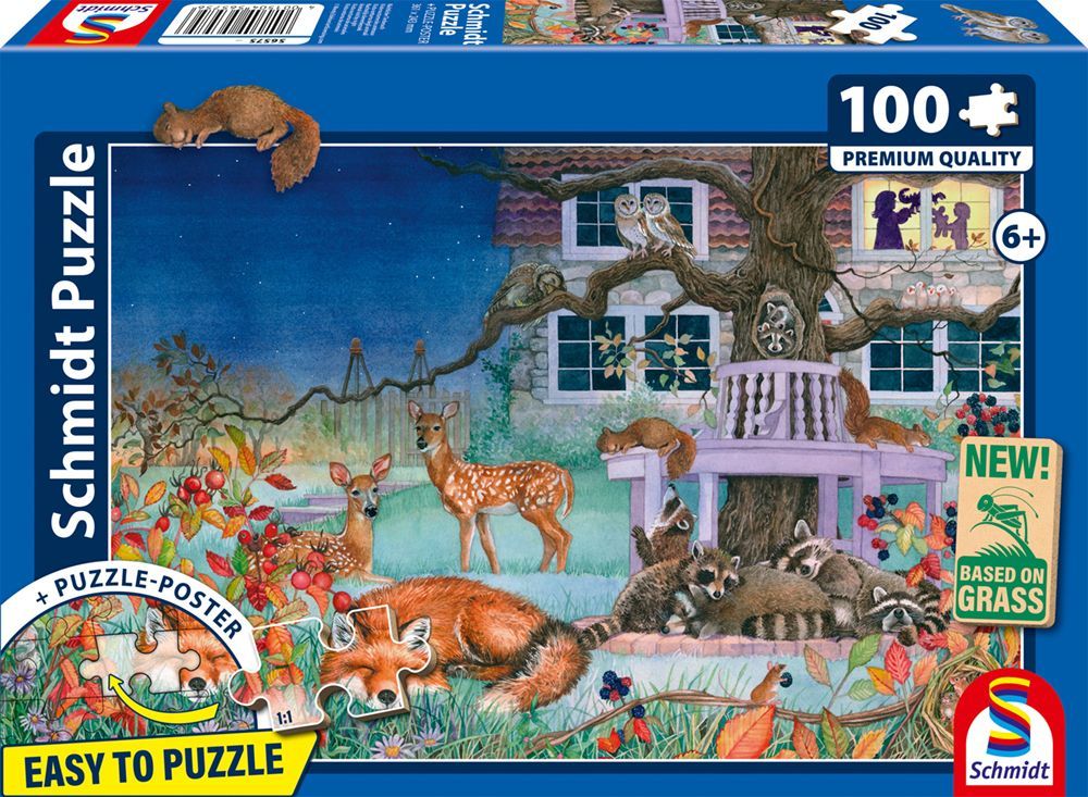 Puzzle Visite Nocturne des Animaux - 100 Pièces - Schmidt Spiele