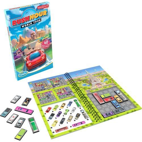 Rush Hour World Tour, 40 sfide, Giochi di logica magnetica, 1 giocatore, dagli 8 anni in su, Versione da viaggio, 76544, Ravensburger