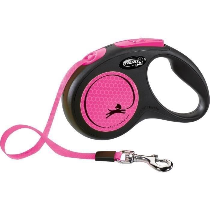 TRIXIE flexi Nuovo guinzaglio NEON - Taglia S - 5 m - Rosa neon