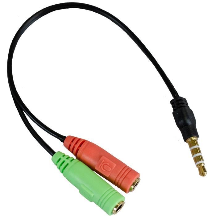 APM Adaptateur Jack - 3,5mm/Micro+Casque - Stéréo - Mâle/Femelles